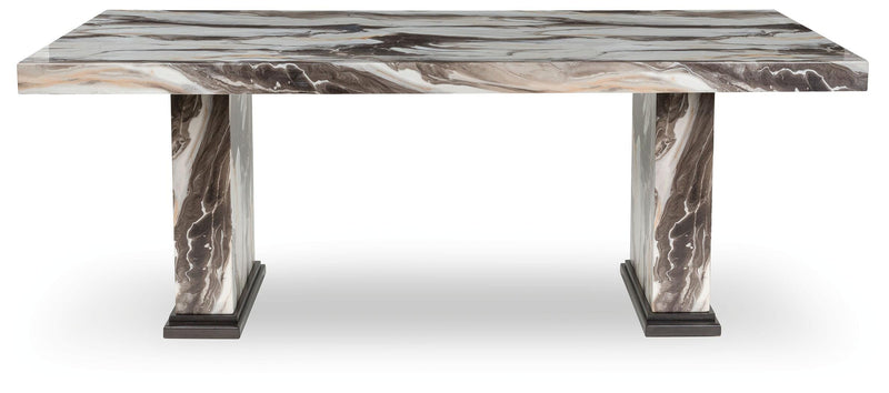 Ashley Furniture Jeshina dining table with a smooth wooden surface and sturdy legs, perfect for family meals and gatherings.