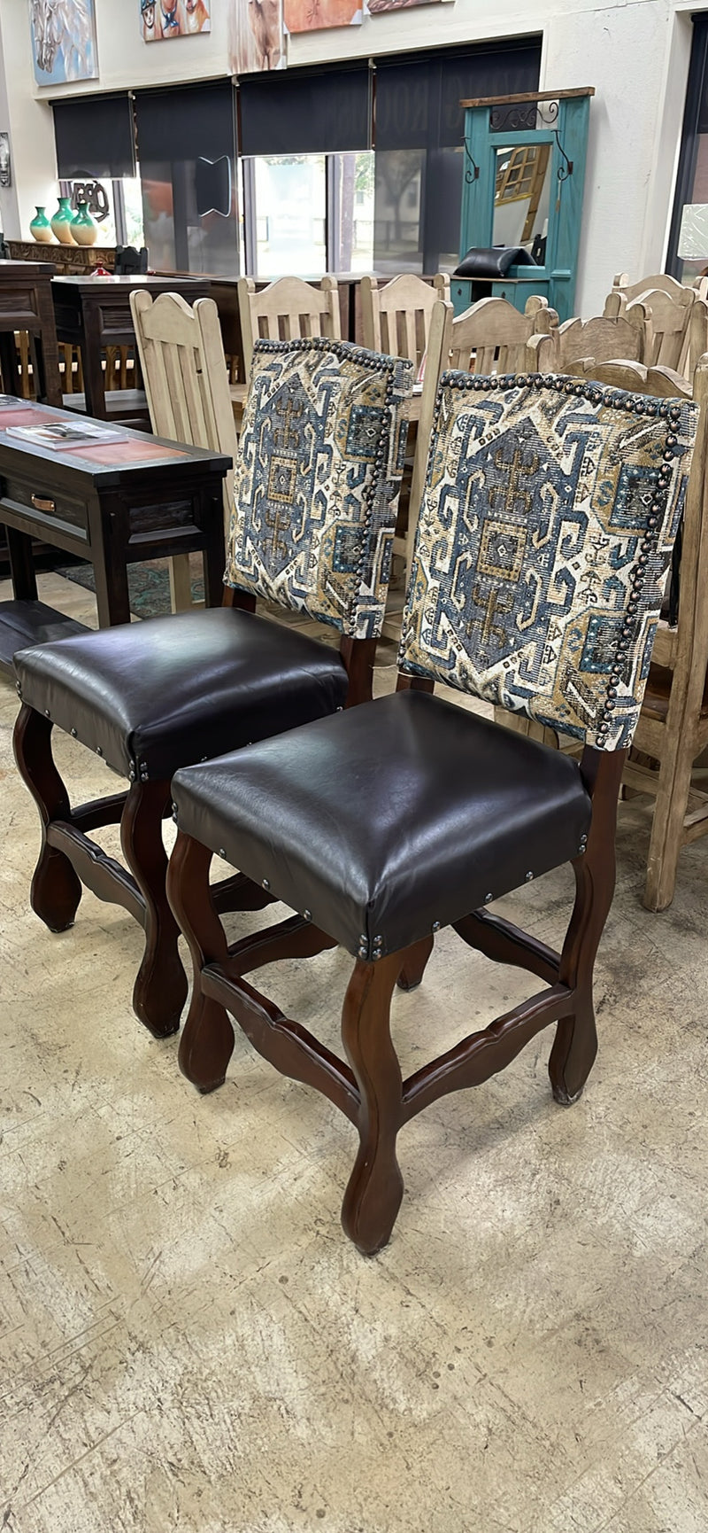 Mustang Leather Seat 24”H Stool