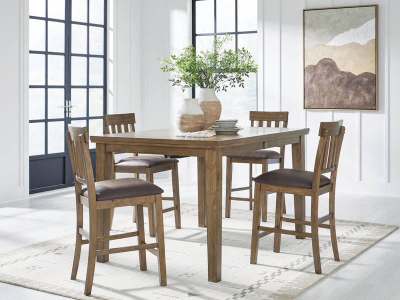 Ashley Furniture Urbinforte dining room set with a wooden table and matching chairs, stylish and modern for a contemporary dining space.