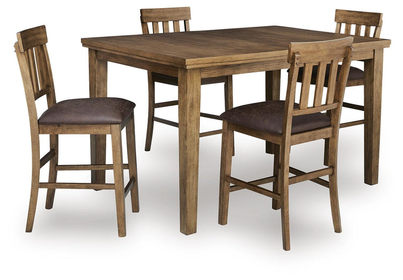Ashley Furniture Urbinforte dining room set with a wooden table and matching chairs in a modern dining space.