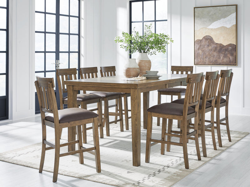 Ashley Furniture Urbinforte dining room set with a wooden table and matching chairs, stylish and modern for dining spaces.