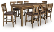 Ashley Furniture Urbinforte dining room set with a wooden table and matching chairs in a modern dining space.