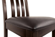 Ashley Furniture Haddigan dining set with a wooden table and matching chairs, detailed view of the dining room furniture.