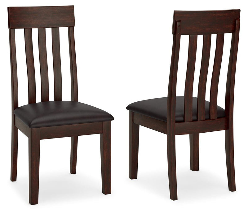 Ashley Furniture Haddigan dining chair with upholstered seat and wooden legs, showcased in a modern dining room setting.