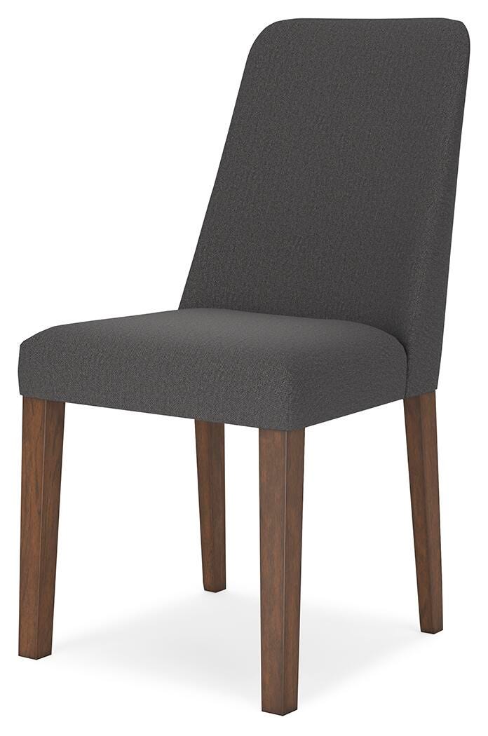 Ashley Furniture Lyncott dining room set featuring a wooden table and matching chairs, shown from an angled view.