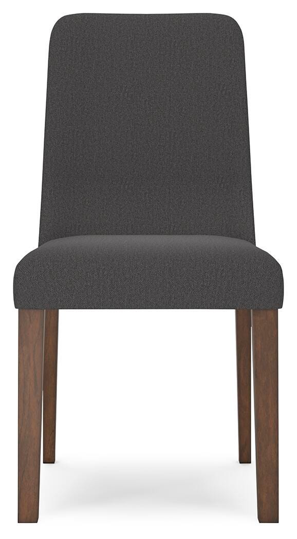 Ashley Furniture Lyncott dining room set with a wooden table and matching chairs, shown from a head-on perspective.