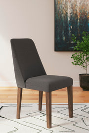 Ashley Furniture Lyncott dining room set with wooden table and six upholstered chairs, modern and elegant design.