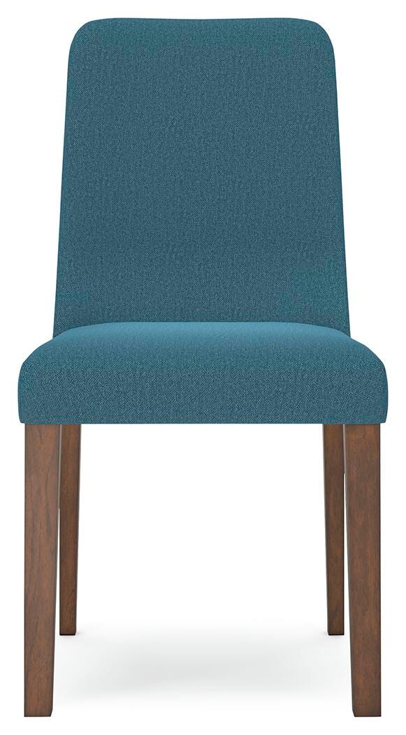 Ashley Furniture Lyncott dining room set with a wooden table and matching chairs, shown from a head-on perspective.