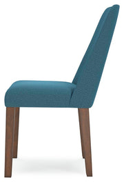 Ashley Furniture Lyncott dining room set with a wooden table and matching chairs, shown from a side angle.