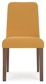 Ashley Furniture Lyncott dining room set featuring a table and chairs with a modern, stylish design in a warm wood finish.