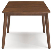 Ashley Furniture Lyncott dining room set with a wooden table and matching chairs, elegant and modern for any dining space.
