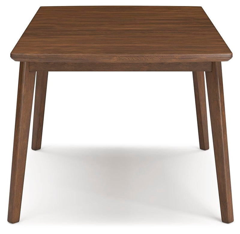 Ashley Furniture Lyncott dining extension table with a sleek wooden surface and sturdy legs, ideal for versatile dining spaces.