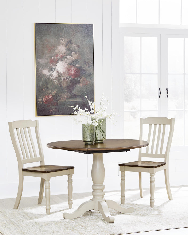 Ashley Furniture Wirloni dining chair with a stylish upholstered seat and wooden legs, perfect for modern dining rooms.