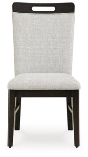Ashley Furniture Neymorton dining room set with a wooden table and matching chairs, shown from a head-on perspective.