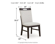Ashley Furniture Neymorton dining room set with a wooden table and six matching chairs, featuring a classic design.