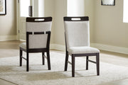 Ashley Furniture Neymorton dining room set with a wooden table and six matching chairs, elegant and modern for a stylish dining space.