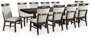 Ashley Furniture Neymorton dining room set with a wooden table and matching chairs in a modern dining space.