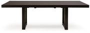 Ashley Furniture Neymorton dining room set with a table and chairs, shown in a head-on view, ideal for a modern dining space.