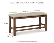 Ashley Furniture Moriville counter height dining set with a table and matching chairs in a modern dining room setting.