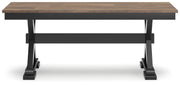 Ashley Furniture Wildenauer dining package casual seating set with wooden chairs and table, viewed from a head-on angle.