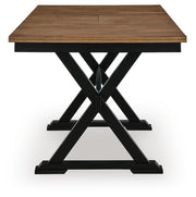 Ashley Furniture Wildenauer counter height butterfly extension table with dark wood finish and sleek design.