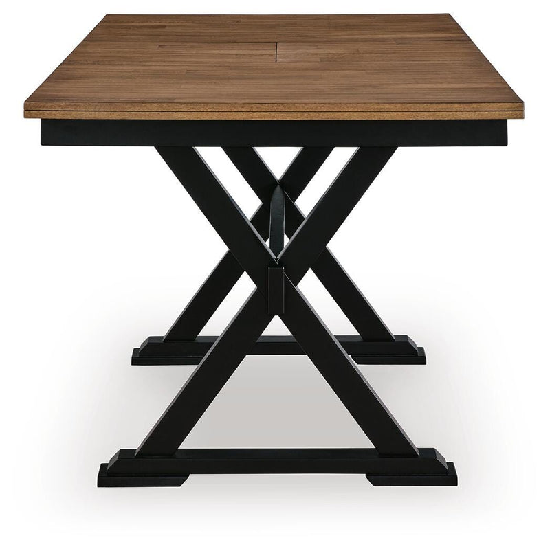 Ashley Furniture Wildenauer counter height butterfly extension table with dark wood finish and sleek design.