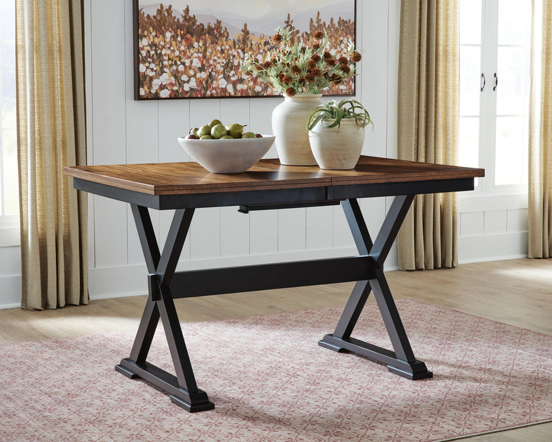 Ashley Furniture Wildenauer counter height butterfly extension table with leaf, showcasing a wood finish and sturdy design