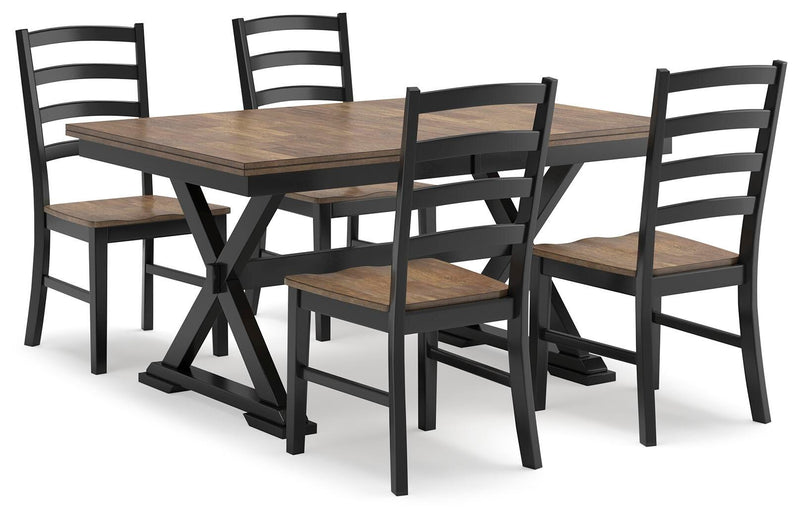Ashley Furniture Wildenauer casual dining set with a table and chairs, stylish and comfortable for family meals.