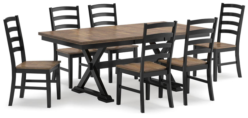 Ashley Furniture Wildenauer dining package with casual seating set featuring a table and chairs in a modern design.