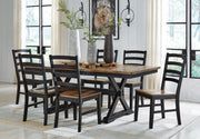 Ashley Furniture Wildenauer dining package with casual seating set, featuring table and chairs for family dining.