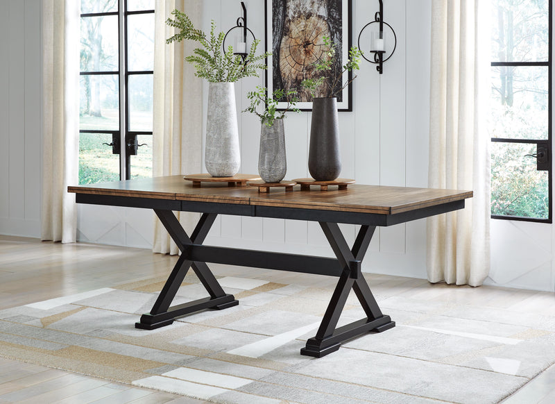 Ashley Furniture Wildenauer dining package featuring casual seating set with table and chairs for family meals and gatherings.
