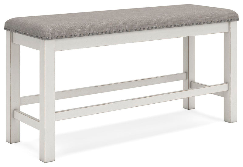 Ashley Furniture Robbinsdale dining package with casual seating set, featuring a table and chairs in a modern dining room setting.