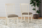 Ashley Furniture Bolanburg dining set with a wooden table and matching chairs in a modern dining room setting.
