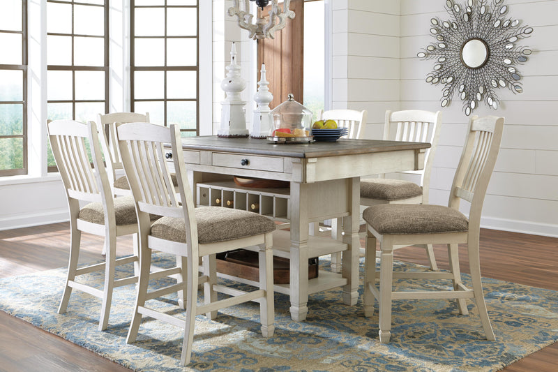 Ashley Furniture Bolanburg counter height dining table with wood finish and sturdy legs, ideal for casual dining spaces.