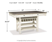 Ashley Furniture Bolanburg counter height dining table with wood finish and sturdy legs, ideal for casual dining spaces.
