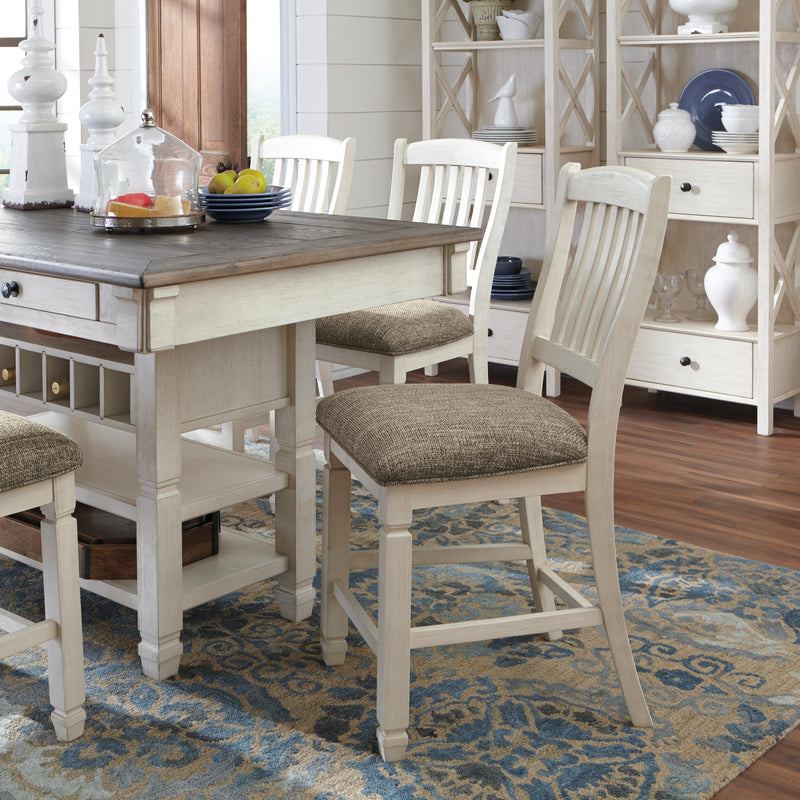 Ashley Furniture Bolanburg counter height dining table with a wooden finish and sturdy table top, perfect for casual dining spaces.