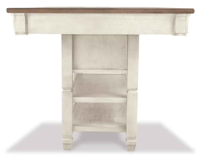 Ashley Furniture Bolanburg counter height dining table with a wood finish and sturdy legs, ideal for casual dining spaces.