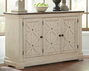 Ashley Furniture Bolanburg dining room set with a wooden table and matching chairs, ideal for a modern dining space.