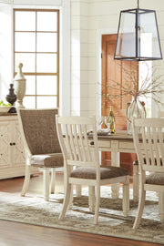 Ashley Furniture Bolanburg dining table with a dark wood finish, showcasing a sturdy rectangular design and smooth tabletop surface.