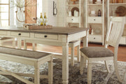 Ashley Furniture Bolanburg Dining Table with a dark wood finish and sturdy rectangular top, ideal for family dining rooms.