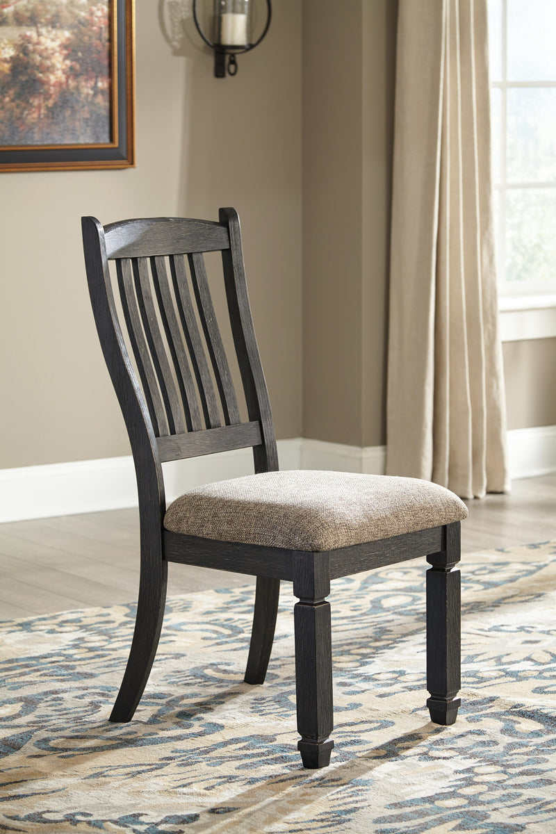 Ashley Furniture Tyler Creek dining room set with a wooden table and six matching chairs in a modern design.