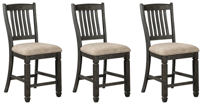 Ashley Furniture Tyler Creek counter height dining set with a table and matching chairs in a modern design.