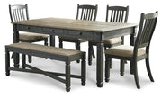 Ashley Furniture Tyler Creek dining room set with a wooden table and six matching chairs, stylish and modern for home dining.