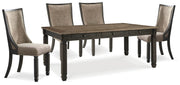 Ashley Furniture Tyler Creek dining room set with a wooden table and matching chairs, featuring a classic design and warm finish.