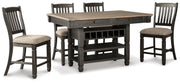 Ashley Furniture Tyler Creek counter height dining set with wooden table and matching chairs in a modern dining room style.
