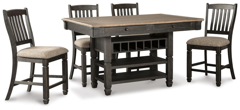 Ashley Furniture Tyler Creek counter height dining set with wooden table and matching chairs in a modern dining room style.