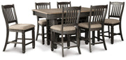 Ashley Furniture Tyler Creek counter height dining set with a table and matching chairs in a modern dining room style.