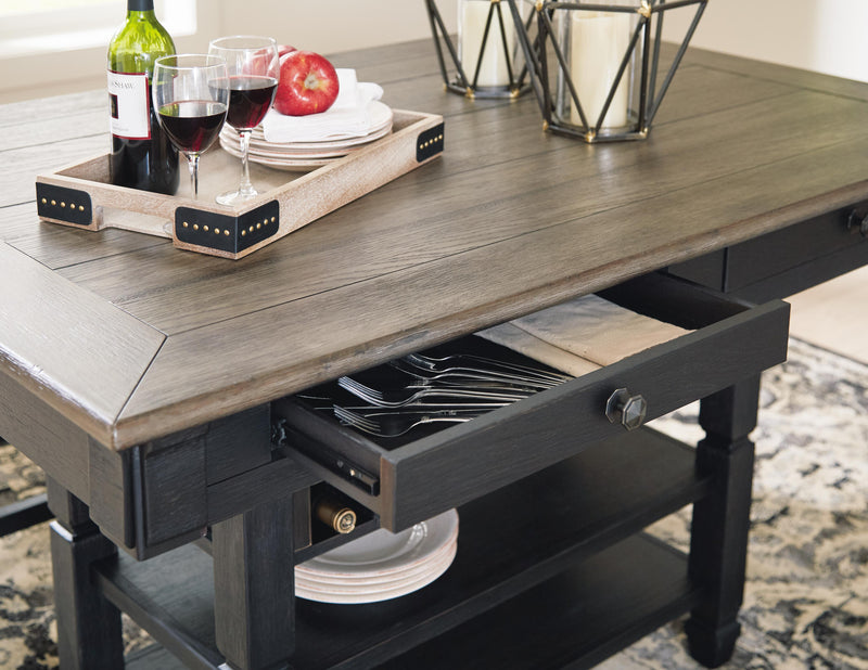 Ashley Furniture Tyler Creek counter height dining set with wooden table and matching chairs, perfect for casual dining spaces.