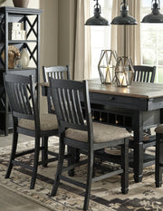 Ashley Furniture Tyler Creek counter height dining set with a wooden table and matching chairs, stylish and modern for dining room decor
