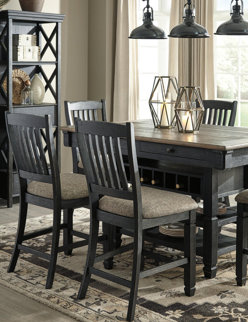 Ashley Furniture Tyler Creek counter height dining set with a wooden table and matching chairs, stylish and modern for dining room decor